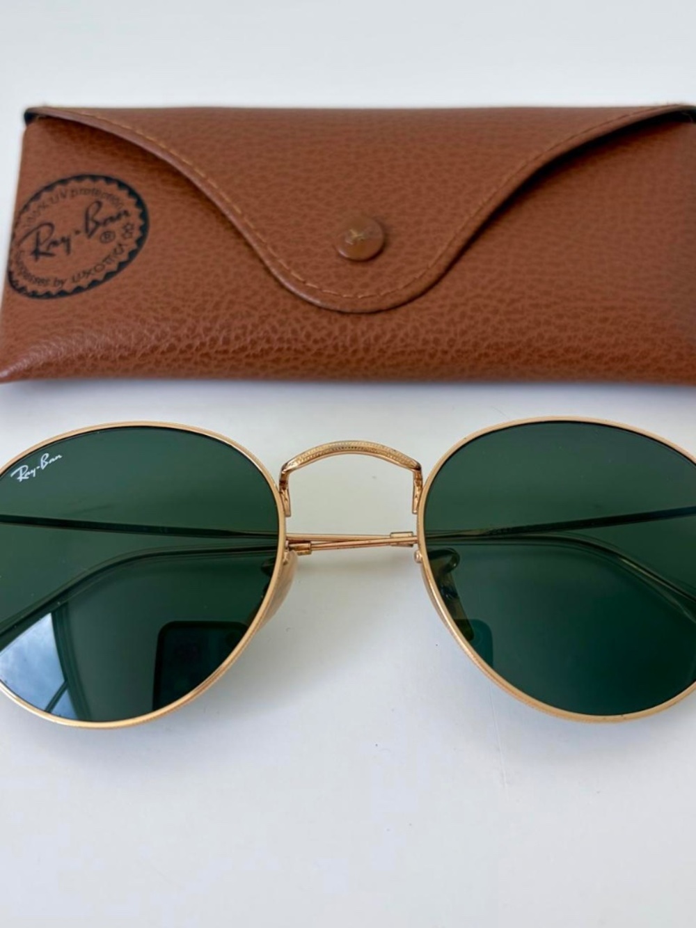 Ray-Ban Women's Gold and Green Sunglasses